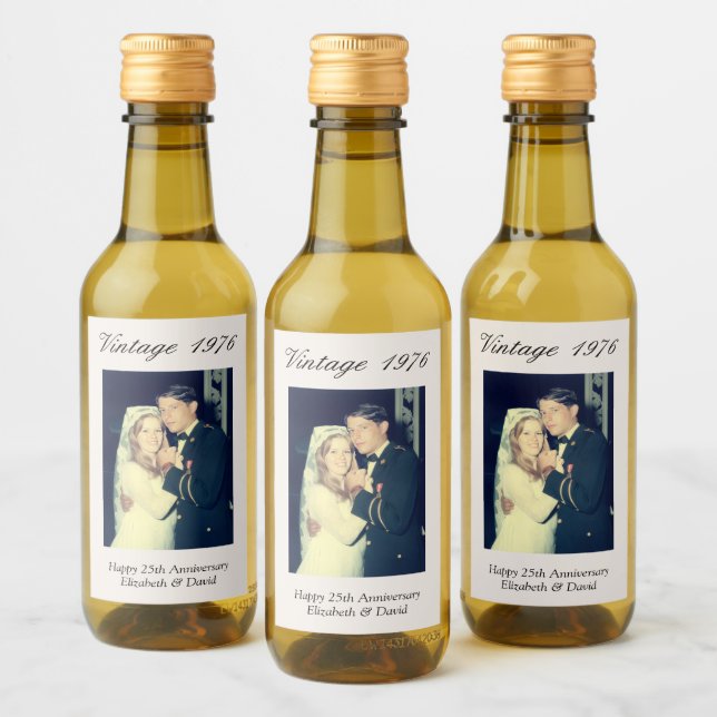 50th Anniversary Party Favor Custom Wedding Photo Wine Label (Bottles)
