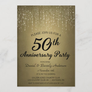 50th Anniversary Party Golden Wedding Invitation