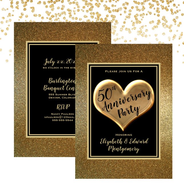 50th Anniversary Party Golden Wedding  Invitation (50th Anniversary Party Golden Wedding Invitation)