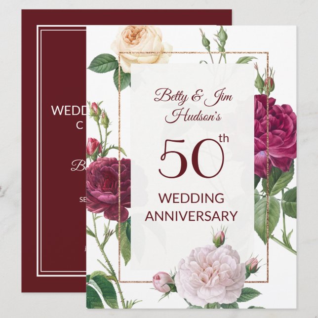 50th Anniversary Party Invitation (Front/Back)