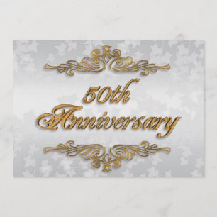 50th anniversary party invitation card elegant