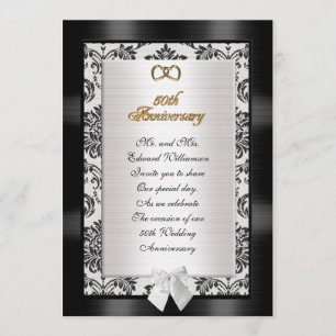 50th Anniversary party invitation damask