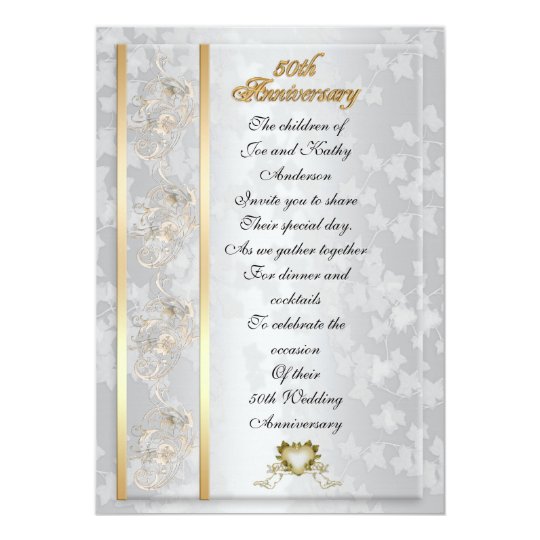 50th Anniversary party invitation for parents