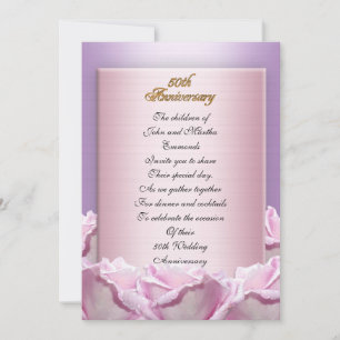 50th anniversary party invitation lavender roses