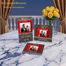 50th Anniversary Party Invitation | Photo & Gold