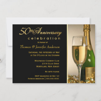 50th Anniversary Party Invitations with Monogram