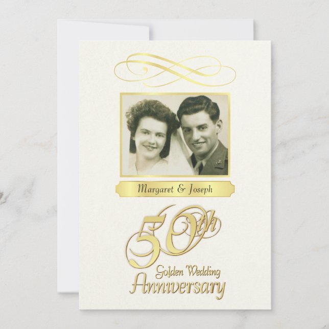 50th Anniversary Party Photo Invitations (Front)