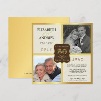 50th Anniversary Party Vintage 2 Photo Invitations