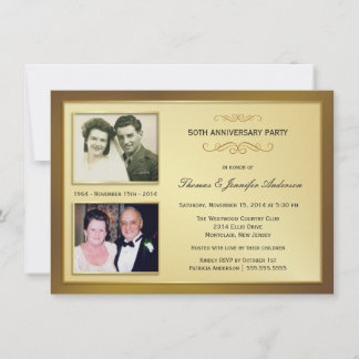 50th Anniversary Past & Present Photo Invitations