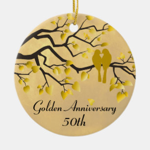 50th Anniversary Personalised Celebration Ceramic Ornament