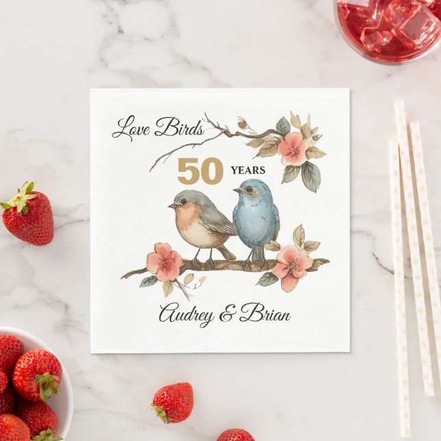 50th Anniversary Personalised Napkins (Insitu)
