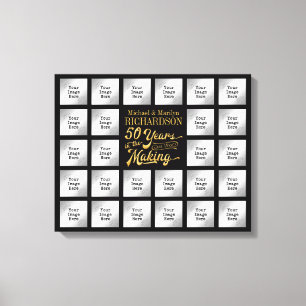 50th Anniversary Photo Collage YEARS IN THE MAKING Canvas Print