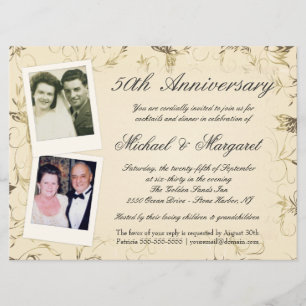 50th Anniversary - Photo Invitations - Then & Now