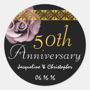50th Anniversary PINK Rose Sticker