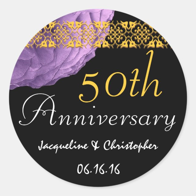 50th Anniversary PURPLE Rose Sticker (Front)