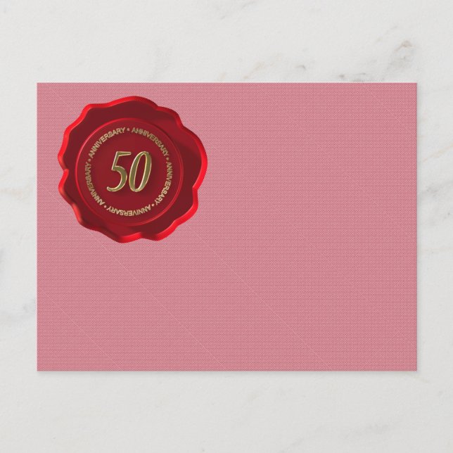 50th anniversary red wax seal postcard (Front)
