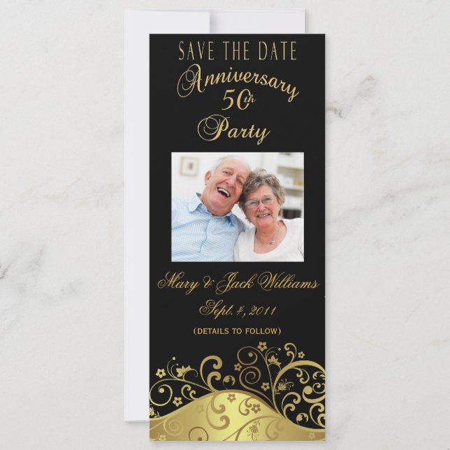 50th Anniversary Save the Date Photo Card Invite (Front)