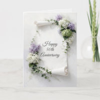 50th Anniversary Scroll Lilacs and Hydrangeas 
