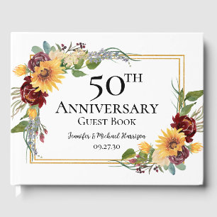 50th Anniversary Sunflowers Guest Book