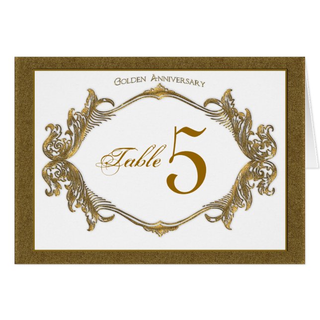 50th anniversary  Table Number Cards (Front Horizontal)
