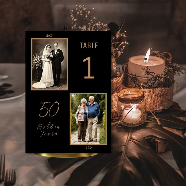 50th Anniversary Table Number – Then and Now Photo (Creator Uploaded)