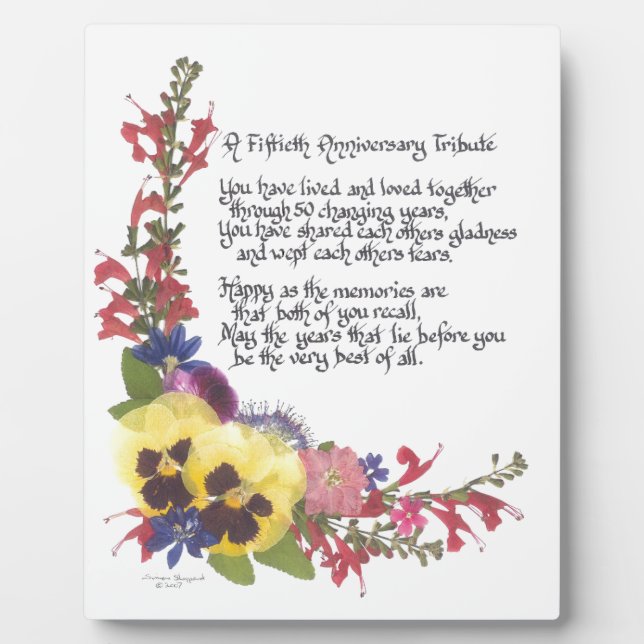 50th Anniversary Tribute Plaque (Front)