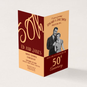 50th Anniversary Vintage illustration Folded Card