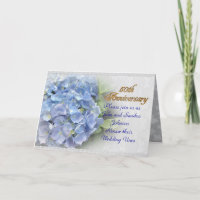 50th anniversary vow renewal hydrangeas blue