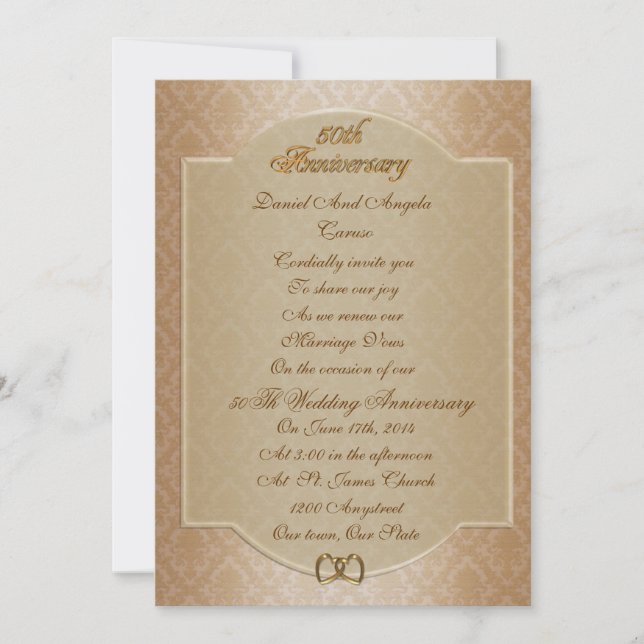 50th Anniversary vow renewal Invitation (Front)