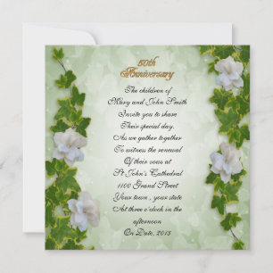 50th anniversary vow renewal ivy and gardenias invitation