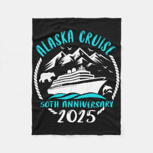 50th Anniversary Wedding Alaska Cruise 2025 Couple Fleece Blanket