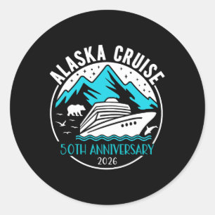 50th Anniversary Wedding Alaska Cruise 2026 Matchi Classic Round Sticker
