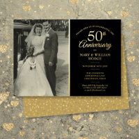 50th Anniversary Wedding Photo Black And Gold