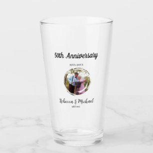 50th anniversary wedding photo circle name year glass