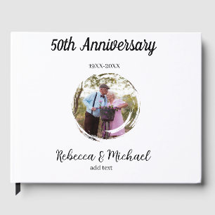 50th anniversary wedding photo circle name year  guest book