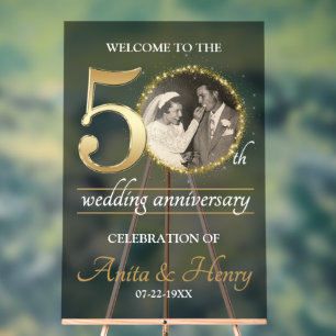 50th Anniversary Welcome sign with Photo