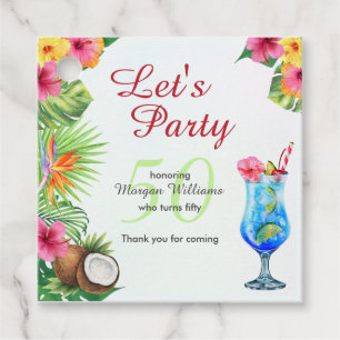 50th Bday Tropical Summer Dine & Cocktail Party  Favour Tags