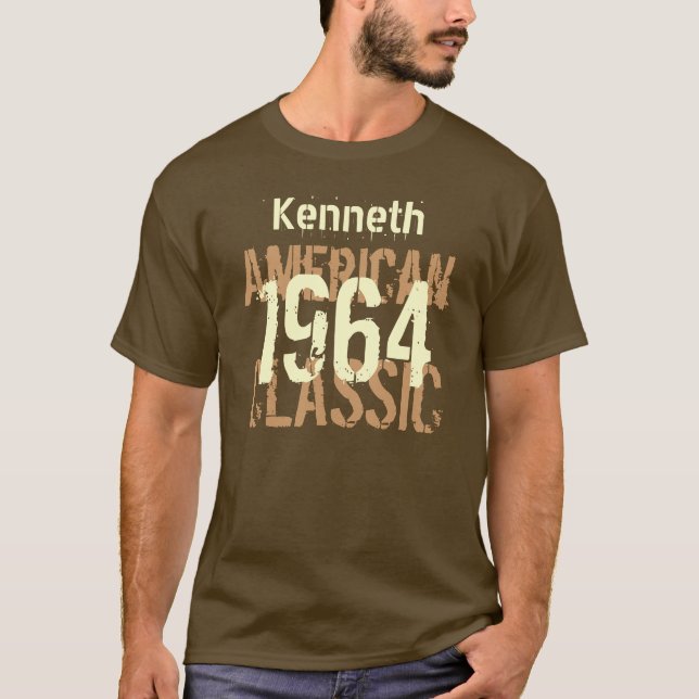 50th Birthday 1964 American Classic Brown Tan v2 T-Shirt (Front)