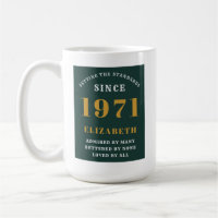 50th Birthday 1971 Green Gold For Her Personalised