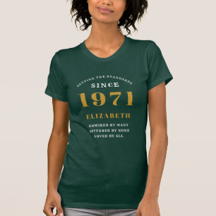 50th Birthday 1971 Green Gold For Her Personalised T-Shirt