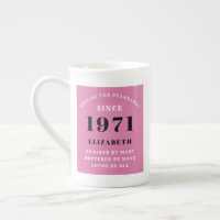 50th Birthday 1971 Pink Black For Her Personalised