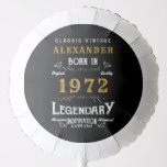 50th Birthday 1972 Black Gold Add Name Retro Balloon<br><div class="desc">A personalised classic balloon design for that birthday celebration. More gifts and party supplies available with the "Legendary" design in the store.</div>