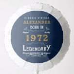 50th Birthday 1972 Blue Gold Add Name Retro Balloon<br><div class="desc">A personalised classic balloon design for that birthday celebration. More gifts and party supplies available with the "Legendary" design in the store.</div>