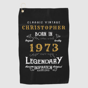 50th Birthday 1973 Add Name Legendary Father Golf Towel
