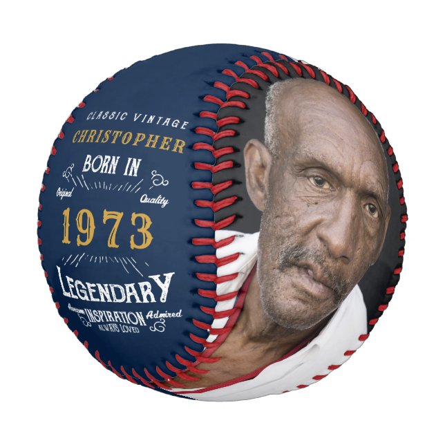 50th Birthday 1973 Monogram Photo Legendary Baseball (Angled)
