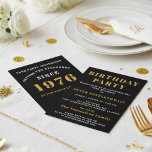 50th Birthday 1976 Black Gold Personalised For Him Invitation<br><div class="desc">Elegant Black and Gold 50th Birthday Invitation - Create Your Own Personalised Design. Setting the stage for a remarkable celebration starts with the perfect invitation. Our elegant black and gold 50th birthday invitation is the perfect choice for this milestone event. Bathed in black for a touch of sophistication and adorned...</div>