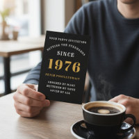 50th Birthday 1976 Black Gold Personalised For Him