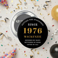 50th Birthday 1976 Elegant Chic Black Gold