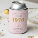 50th Birthday 1976 Keepsake Elegant Personalised Can Cooler<br><div class="desc">Celebrate a milestone 50th birthday with this chic, personalised can cooler! Featuring a sophisticated pink and grey design and the iconic 'Born in 1976' year, it's the perfect gift for keeping drinks cold in style. Customise it with the recipient's name for a unique keepsake they'll cherish. Ideal for birthday parties,...</div>