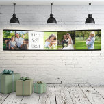 50th Birthday 4 Photo Strip Personalised Banner<br><div class="desc">Personalised banner celebrating a 50th Birthday. Upload 4 of your pictures and the photo template will display them in a photo strip, separated by your custom birthday greeting. This simple photo collage displays your photos in 3 formats (2x landscape, 2x portrait and 1 square / instagram) to give you plenty...</div>